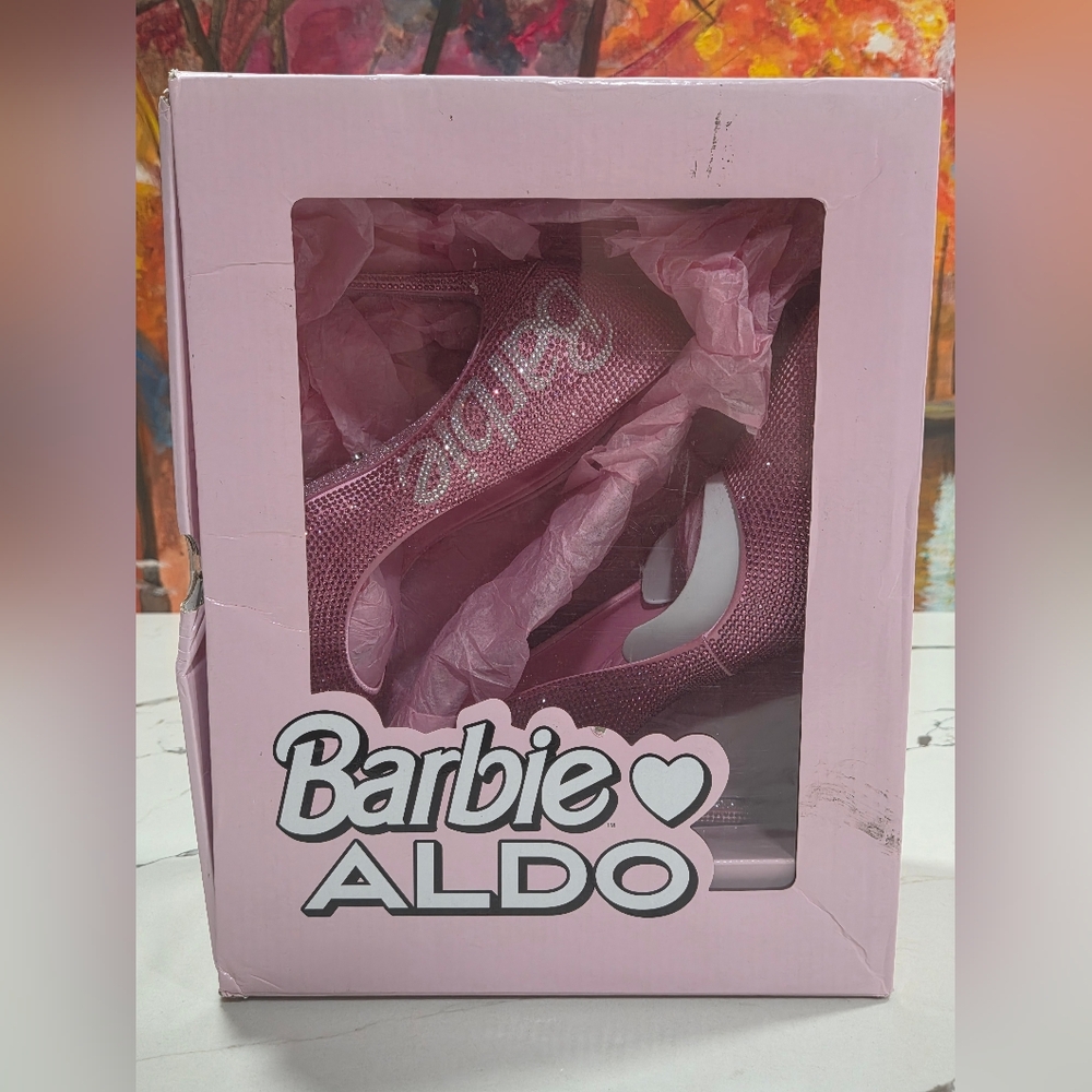 Barbie x ALDO Pink Glitter Pumps High Heels Size 8 Womens Sparkle Bling - Picture 9 of 10